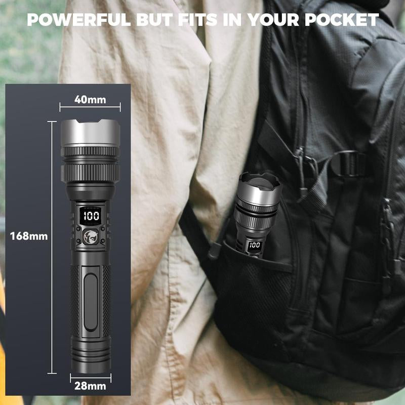 2-In-1 POWER BANK FLASHLIGHT | Super Bright, USB Rechargeable, Zoomable | Camping, Emergency, Fishing, Security MUST-HAVE