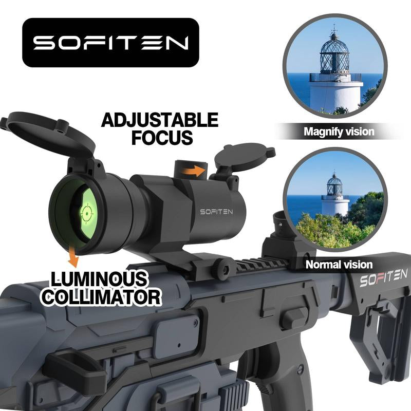 SOFITEN VIKTOR N-X,Toy Automatic Sniper Rifle Toy Gun Set Foam Dart Blaster with Tactical Vest, Infrared, Flashlight, Power Indicator & Foldable Stock for Accuracy & Portability – Ideal for 8+, 120+ Darts,Outdoor Fun, Birthday Gift,Summer Toy